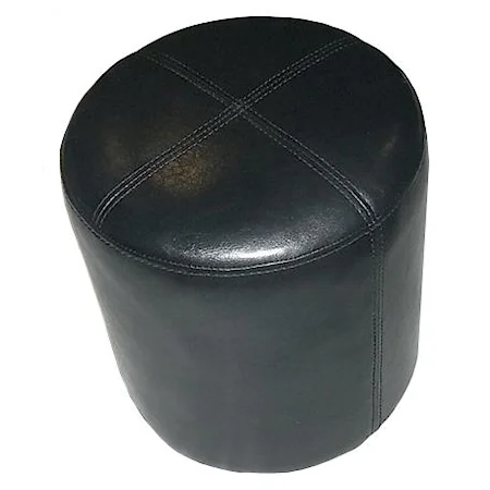 Small Round Ottoman in Casual Upholstered Style